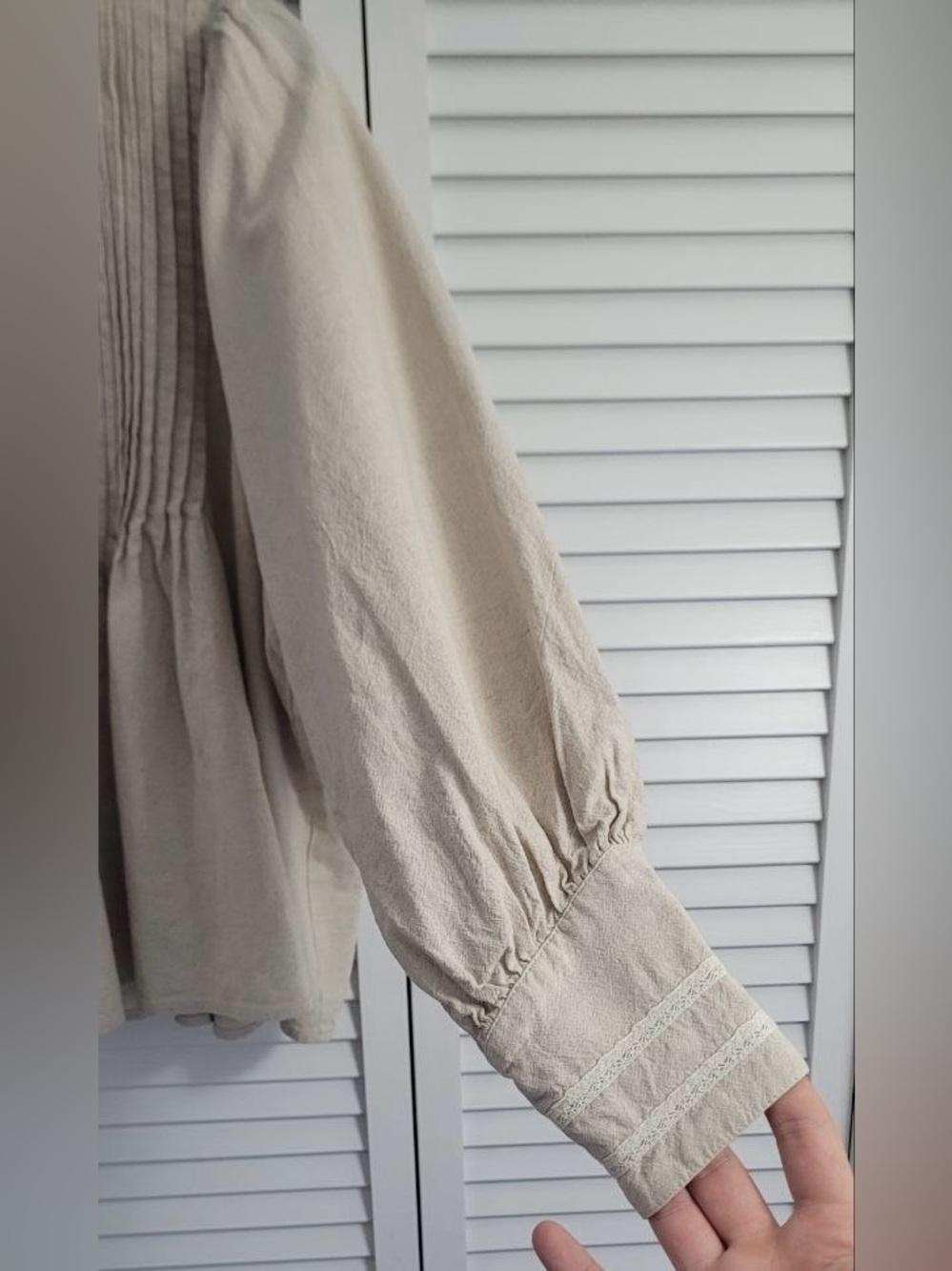 Vintage Mani Linen Peasant Top Size M - Picture 4 of 10